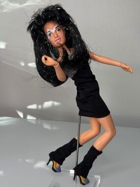 1980s Vintage Jem Misfits Jetta Fashion Doll Hasbro Articulated Tinsel Hair 80s